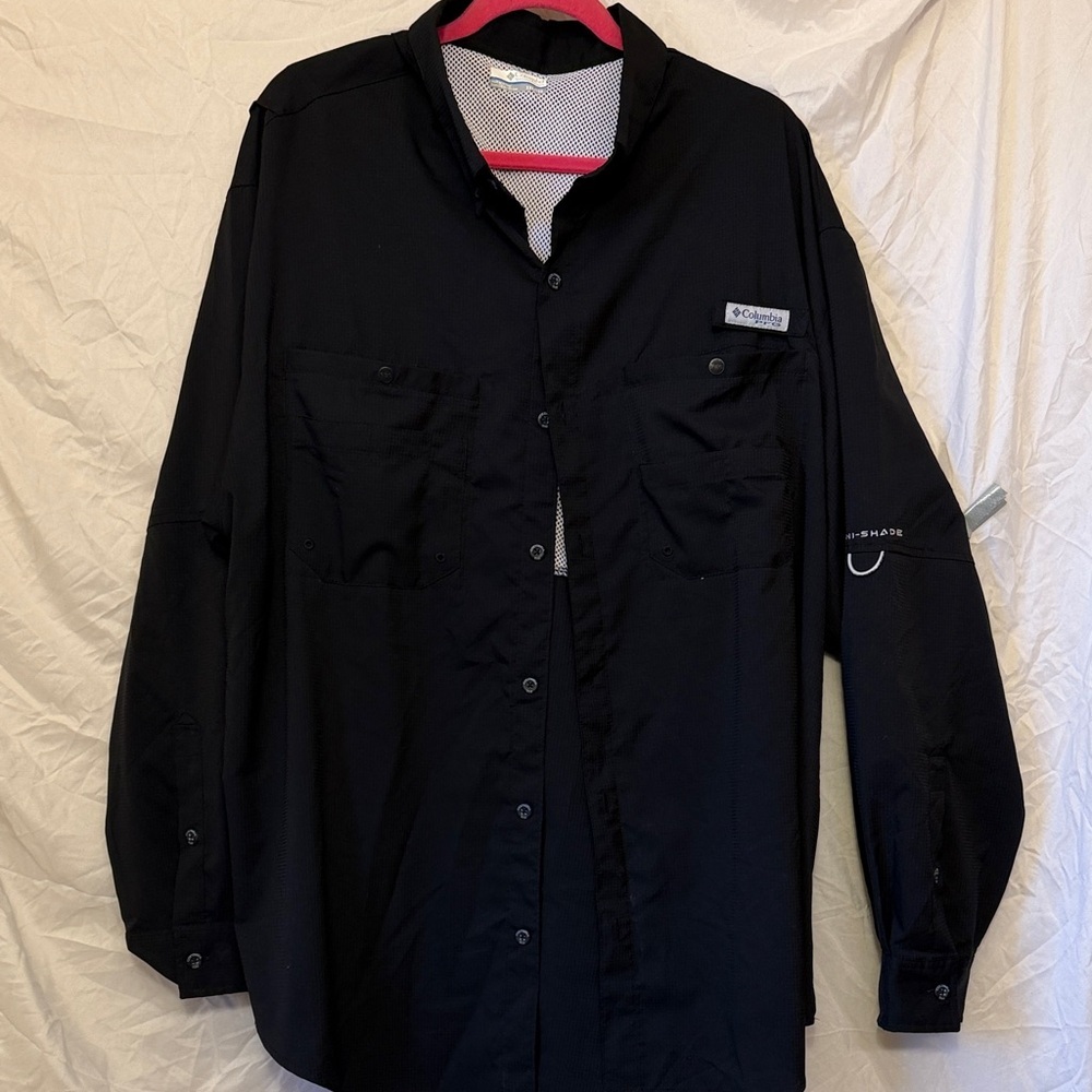 Columbia men’s 2XL Midnight Black Outdoor Shirt long sleeve